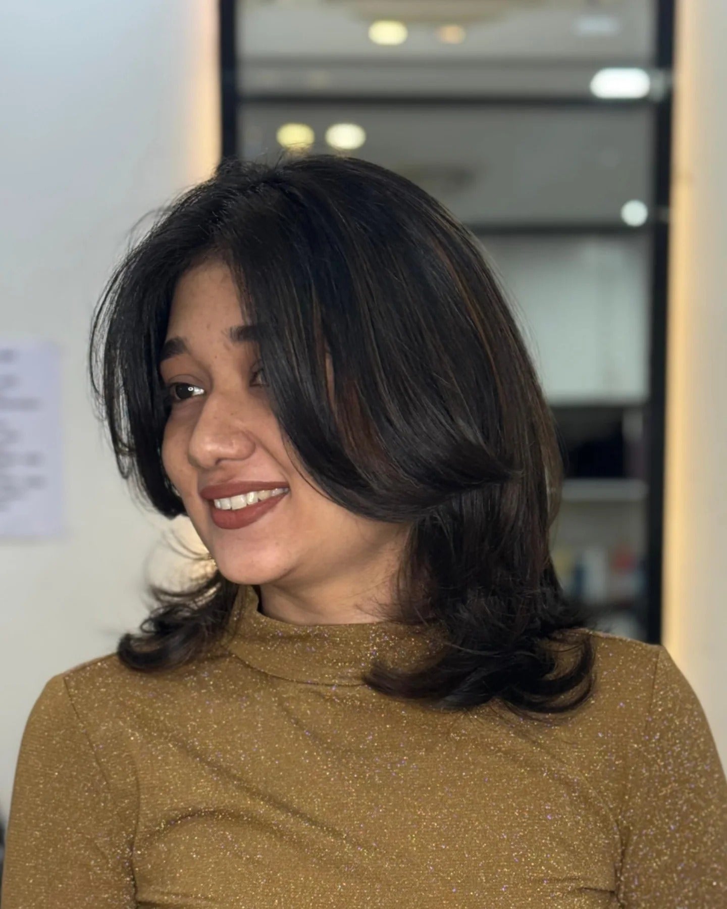 12. Feathered Mid-Length Layers in Deep Espresso (Short Layered Haircuts)