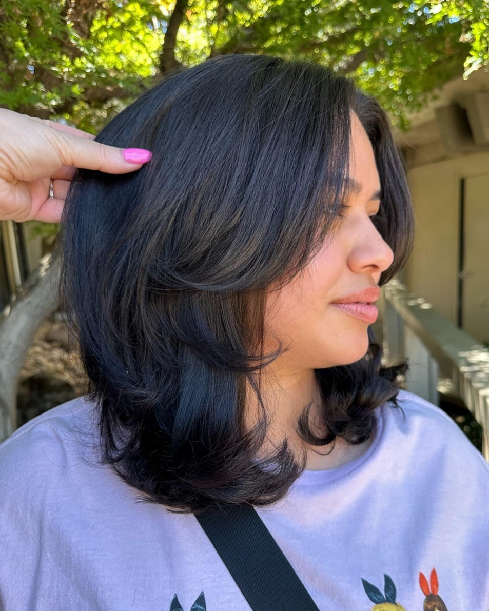 15. Layered Waves with Soft Black Finish (Short Layered Haircuts)