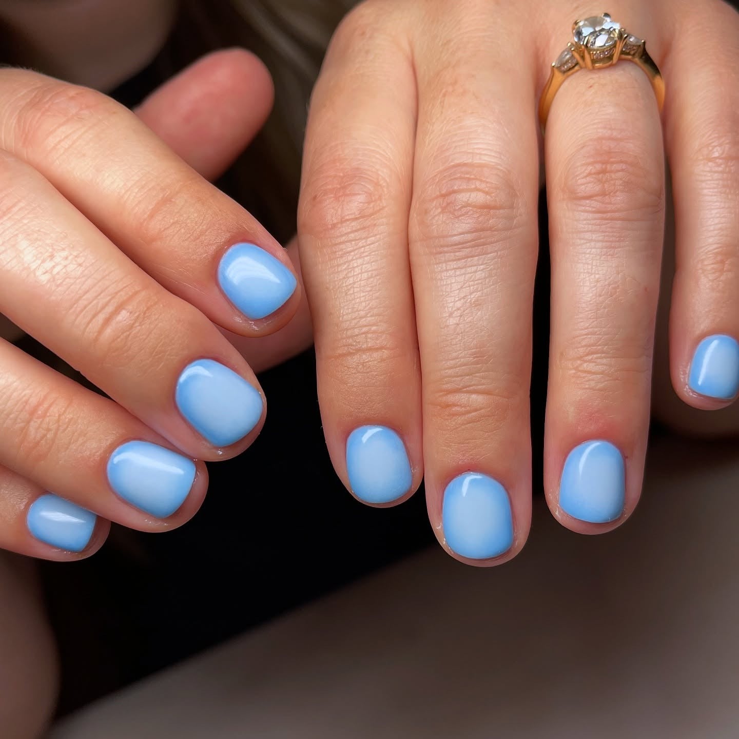13. Baby Blue Cloud Finish (Cute Nail Ideas for Short Nails)