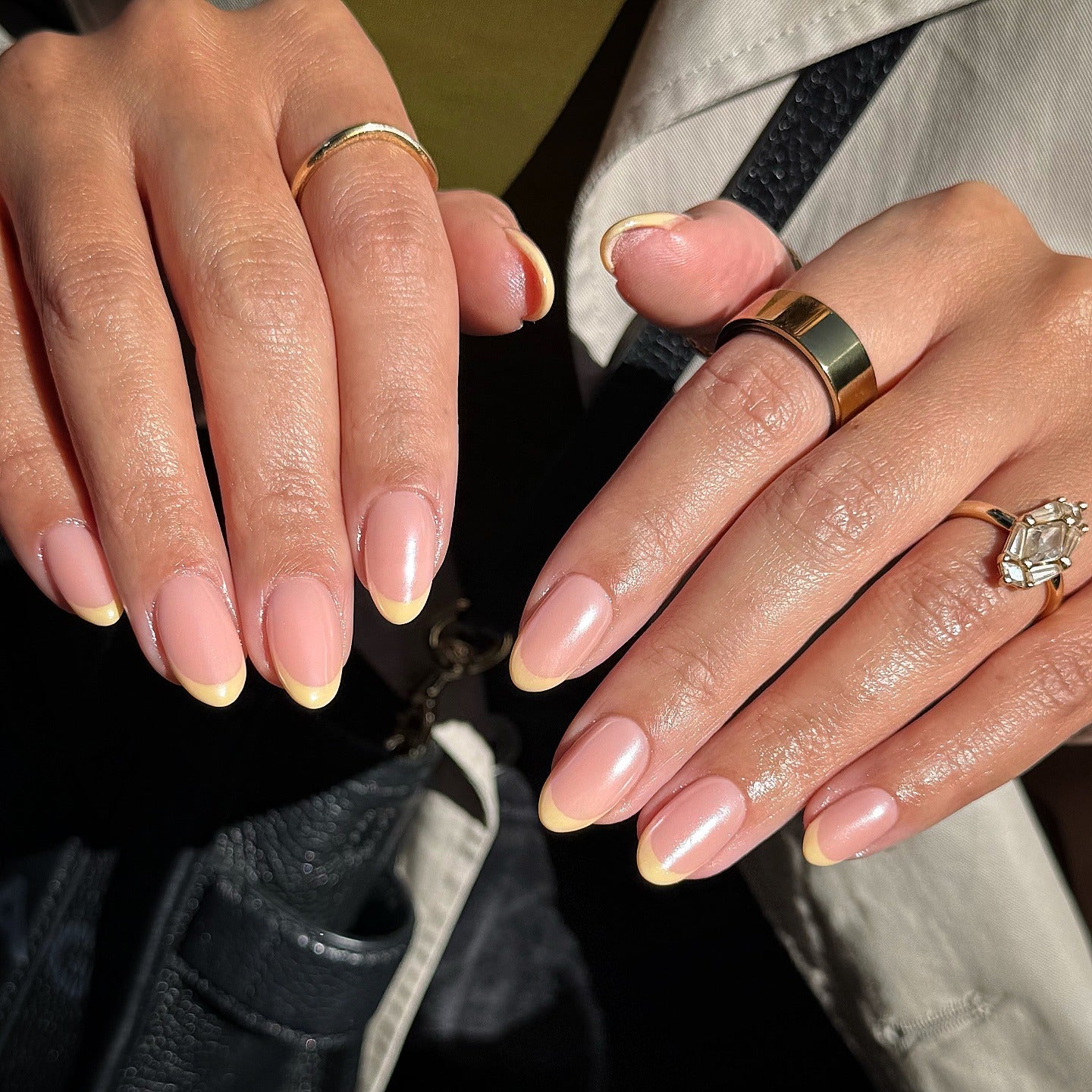 3. Natural Gloss with Lemon French (Yellow French Tip Nail Ideas)