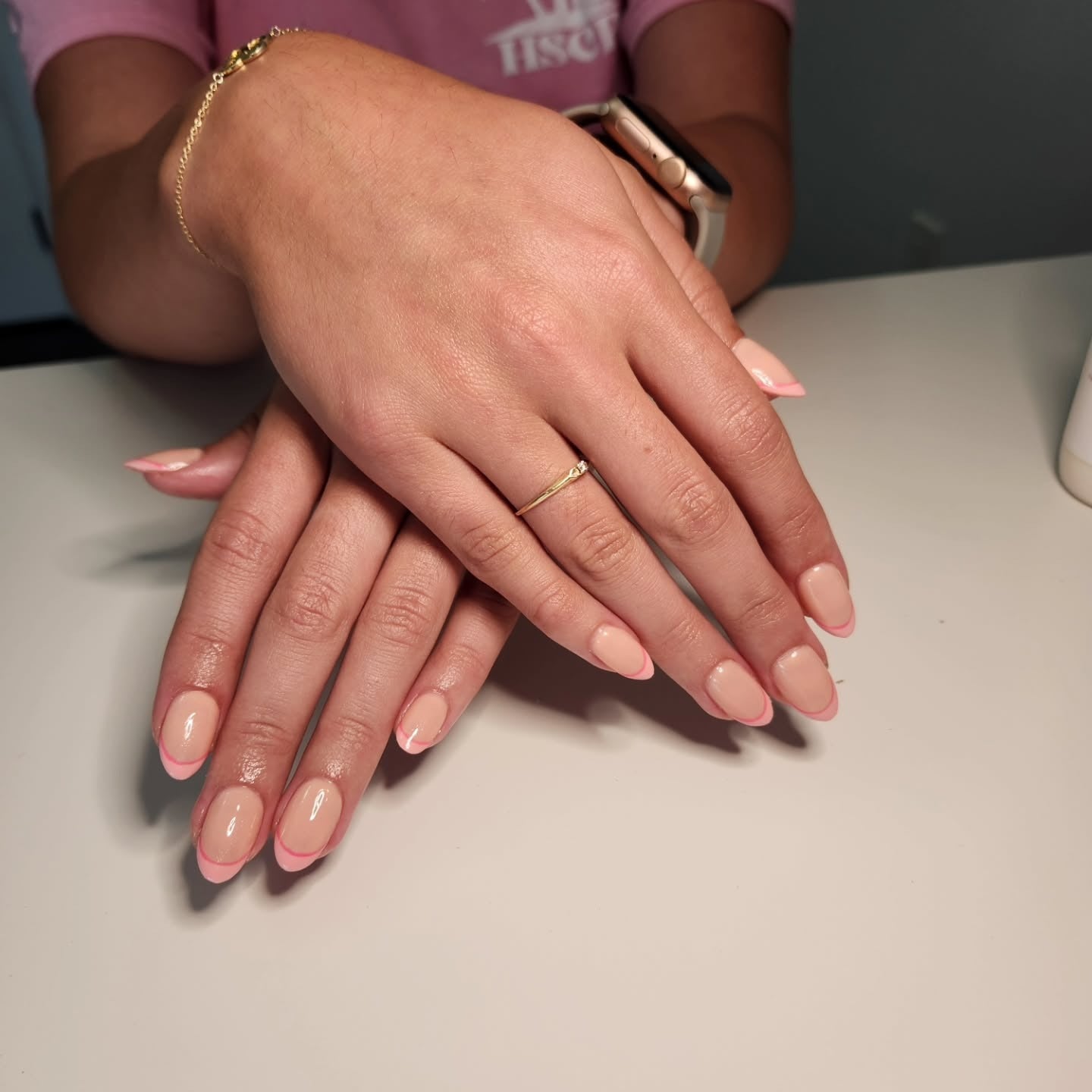 3. Minimalist Pink-Tipped Oval (Classy Nail Ideas)