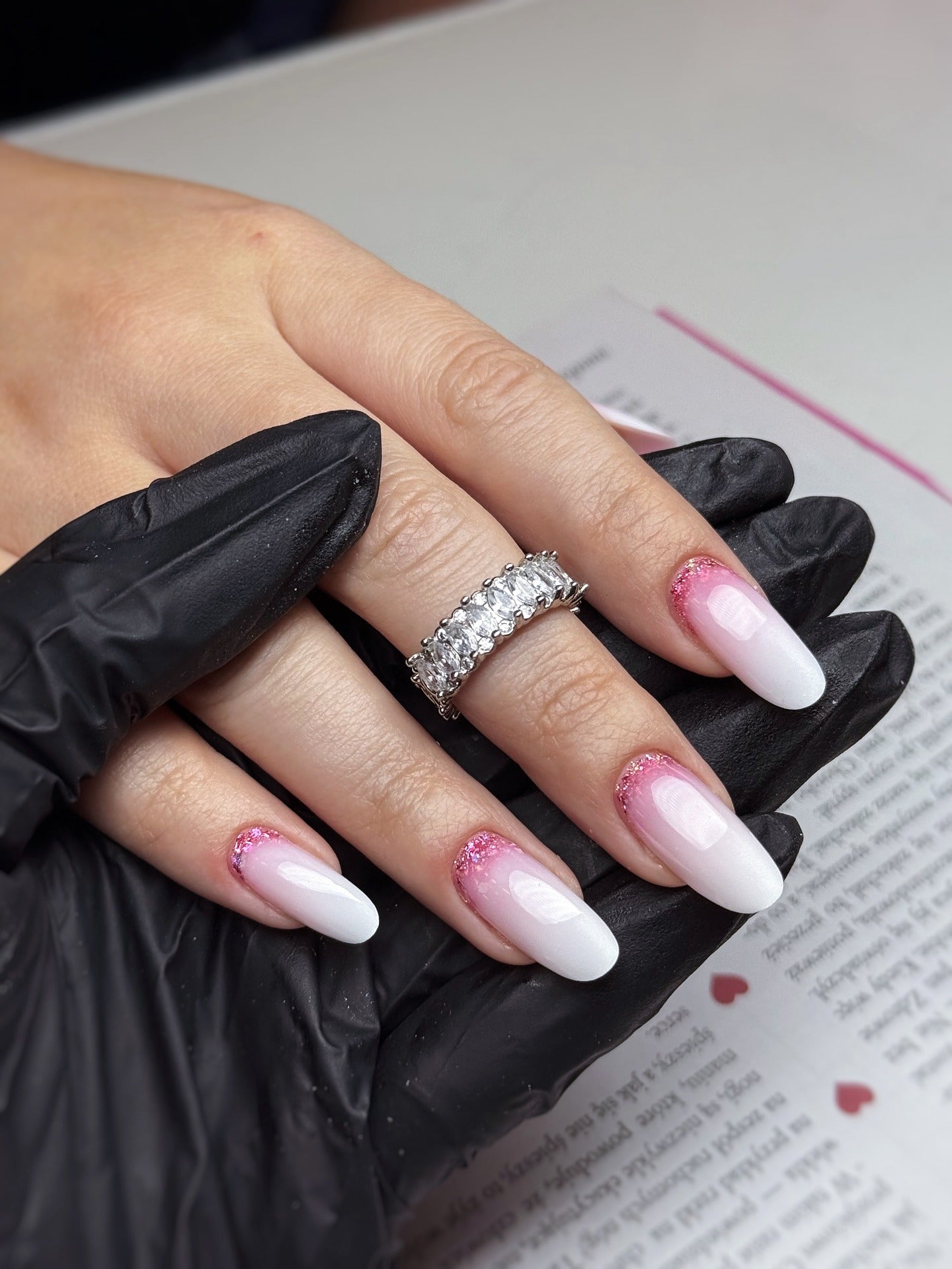 5. Pink Glitter Cuticle Fade (Classy Nail Ideas)