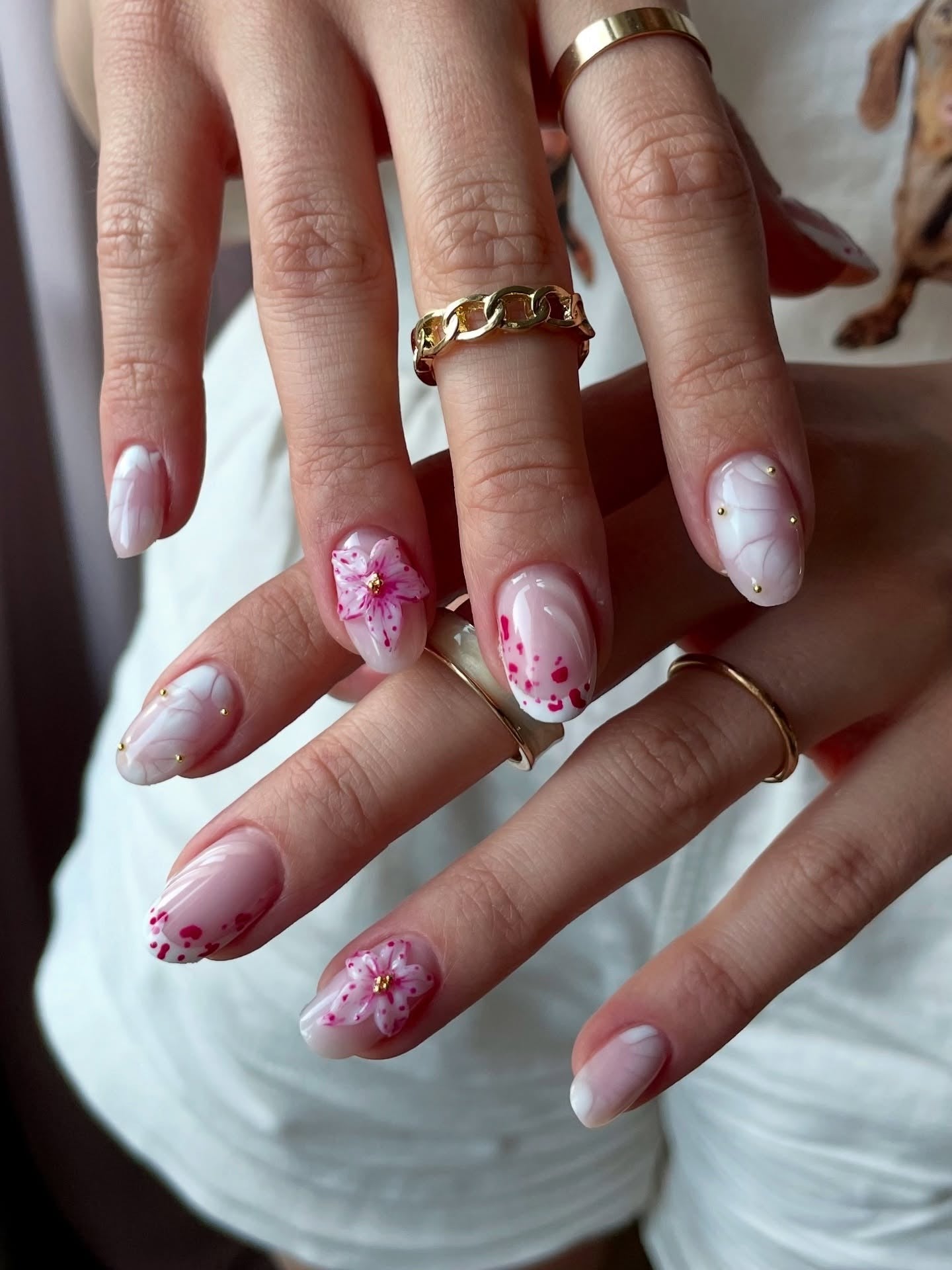 8. Cherry Blossom Inspired Nails (Classy Nail Ideas)