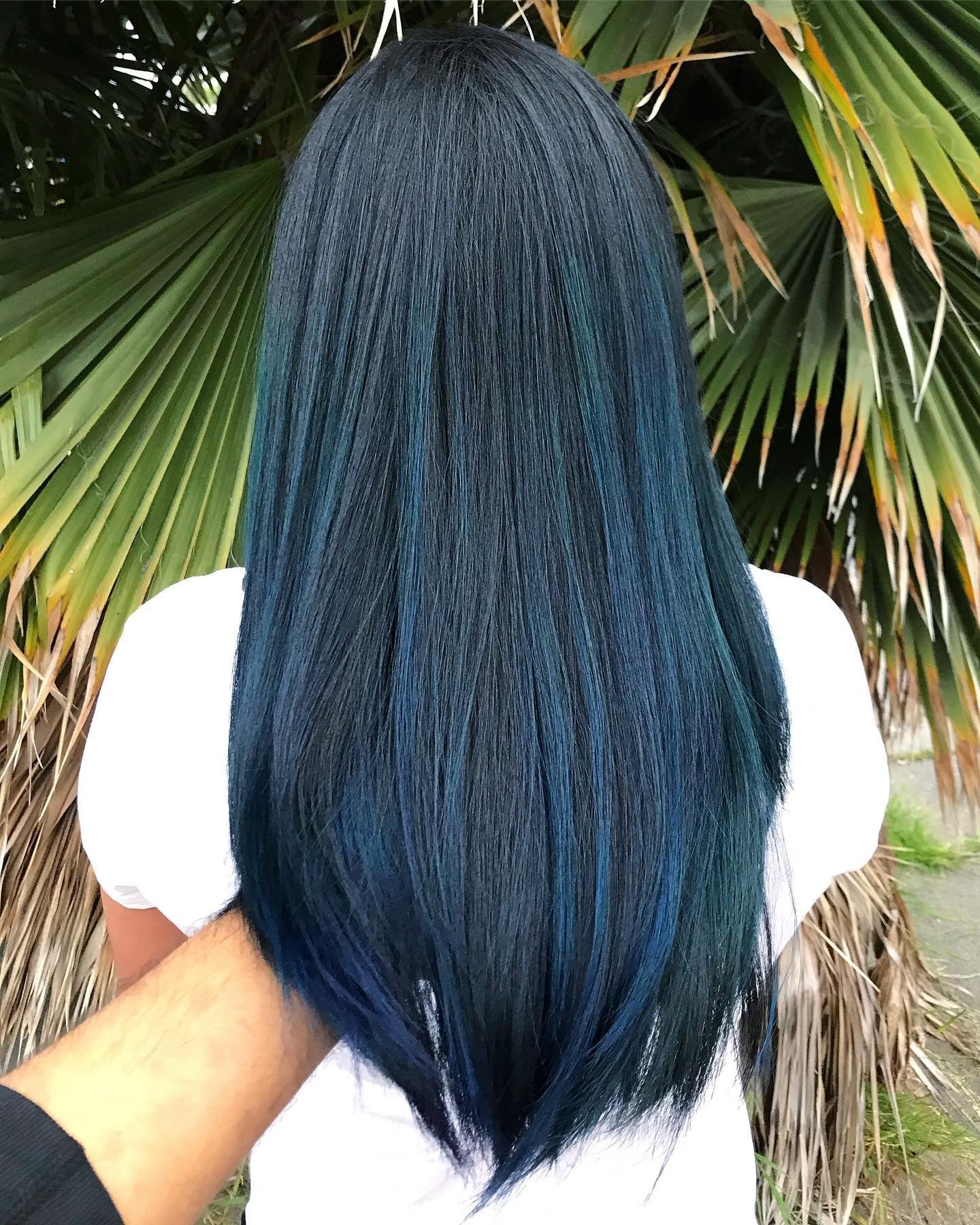 1. Midnight Blue Layers (Blue Black Hair Color)