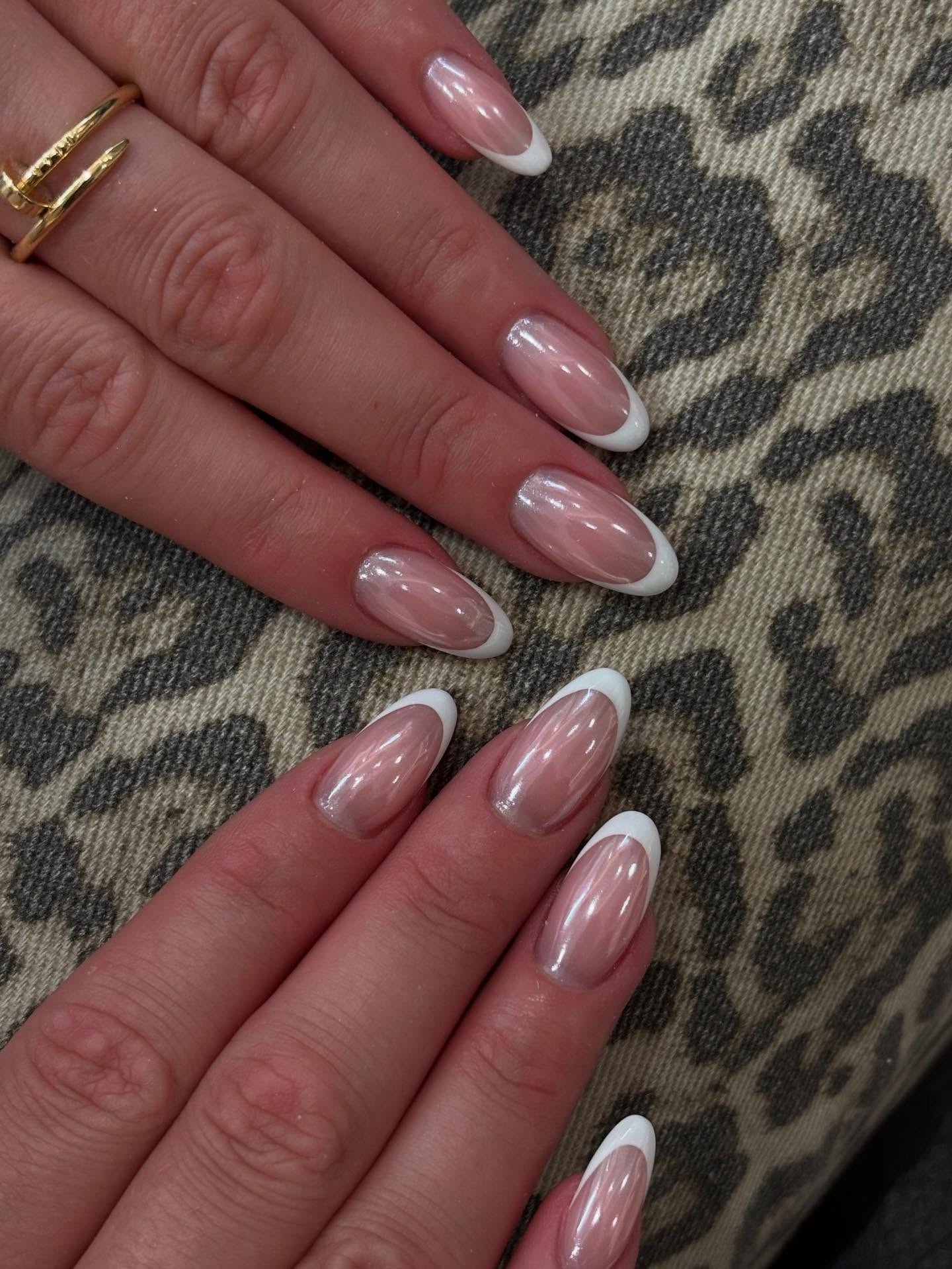 9. Classic White Chrome French (Chrome Nail Ideas)