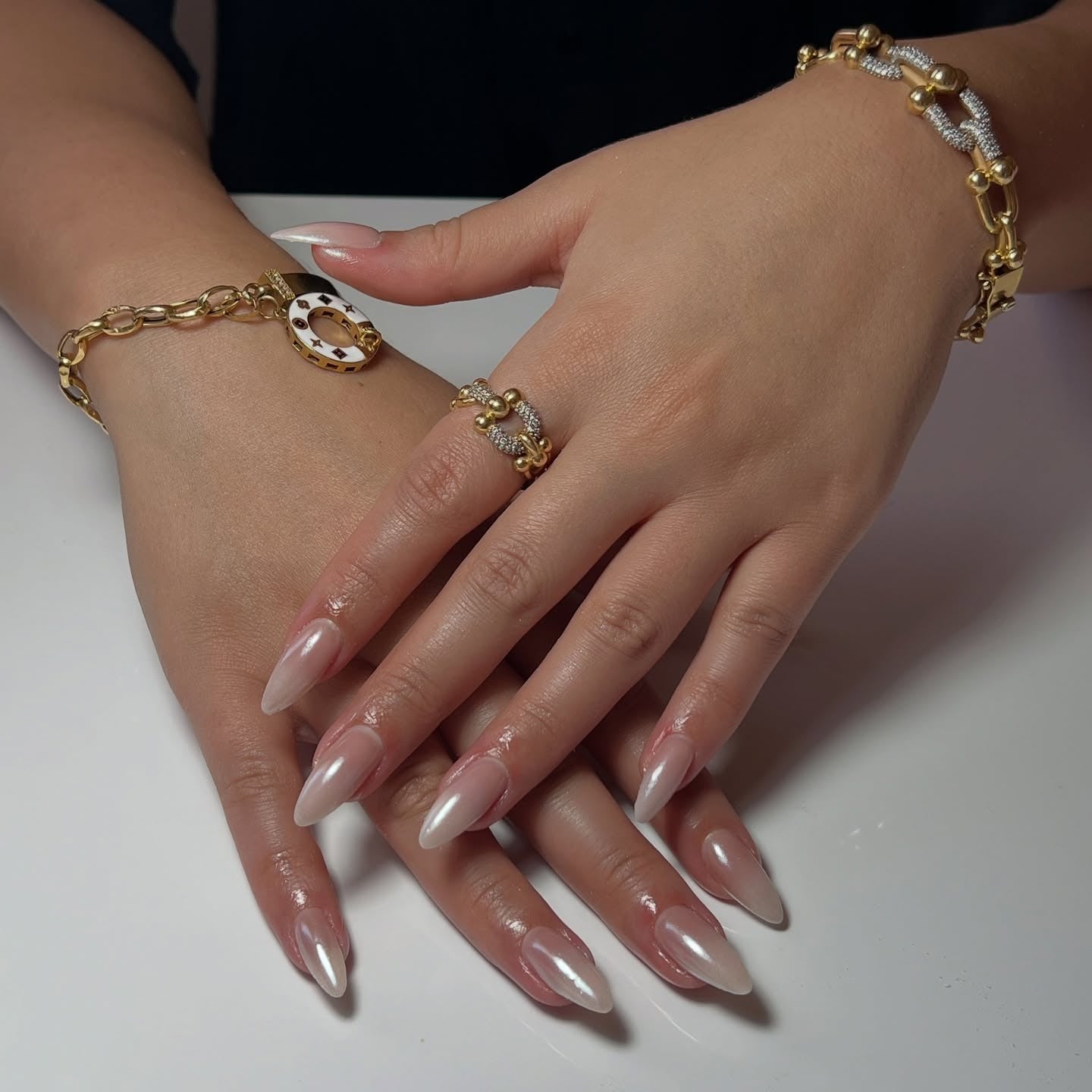 10. Sheer Blush Chrome Fade (Chrome Nail Ideas)