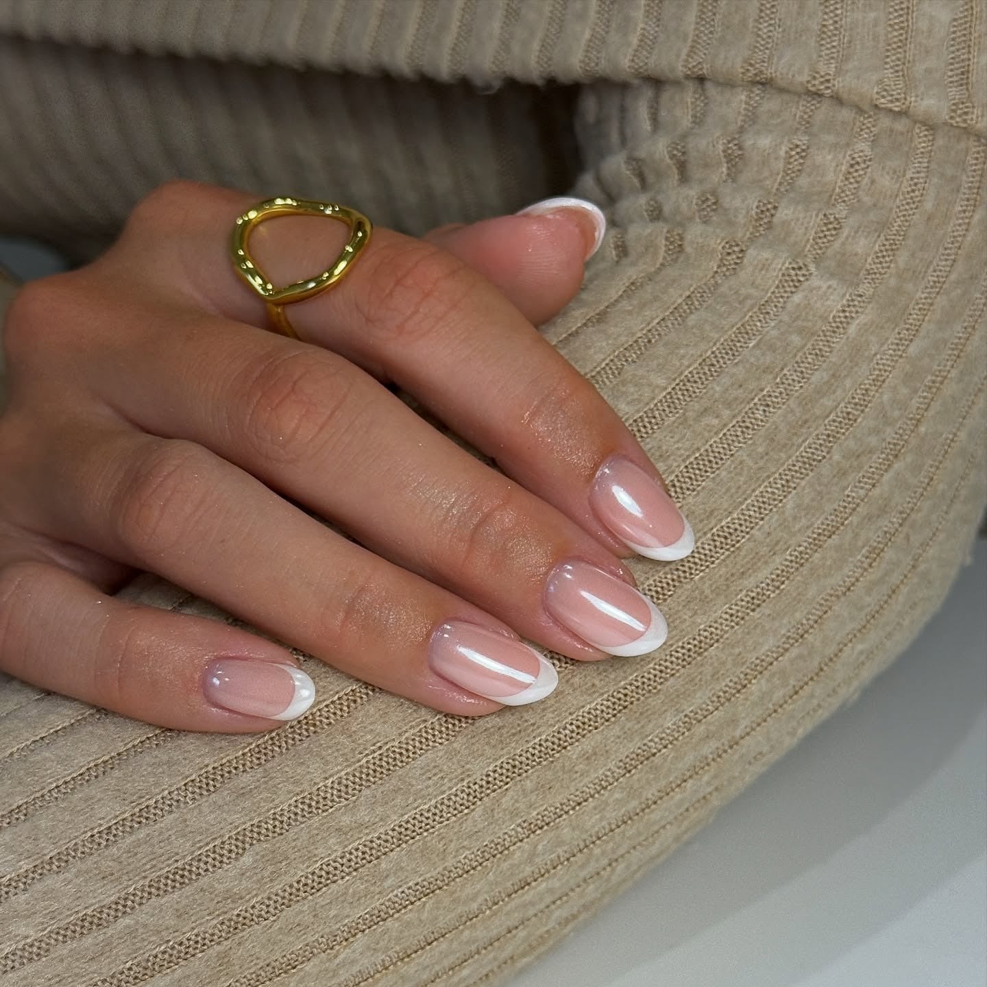 14. Classic Chrome French (Chrome Nail Ideas)