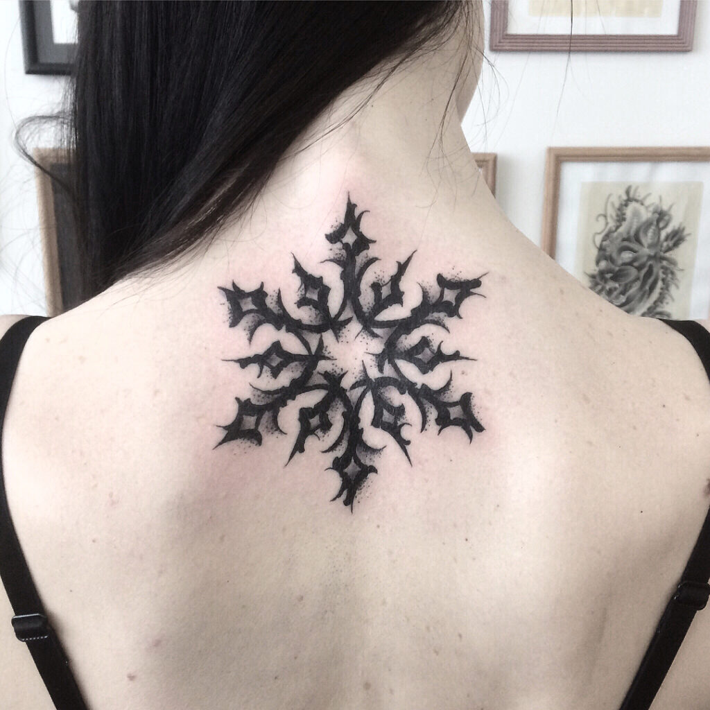 Snowflake Back Tattoo