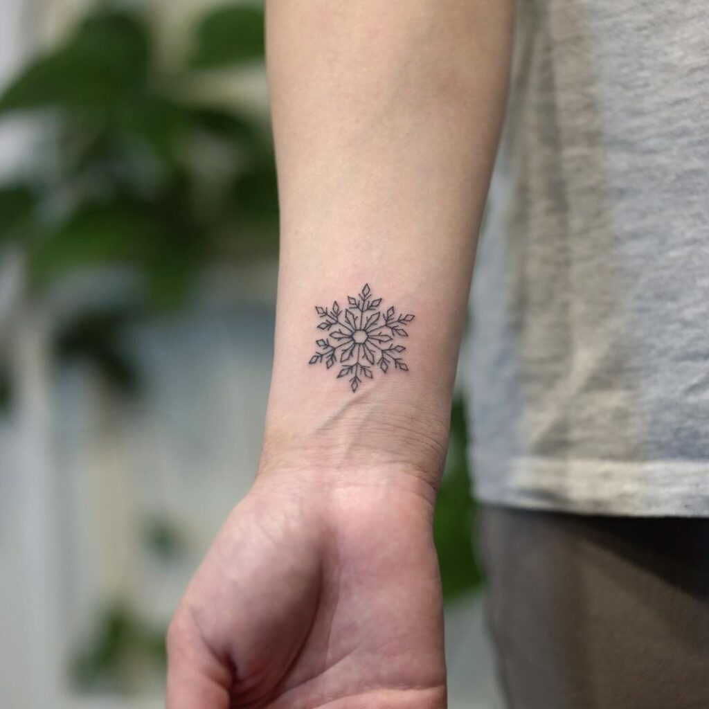 Snowflake Wrist Tattoo