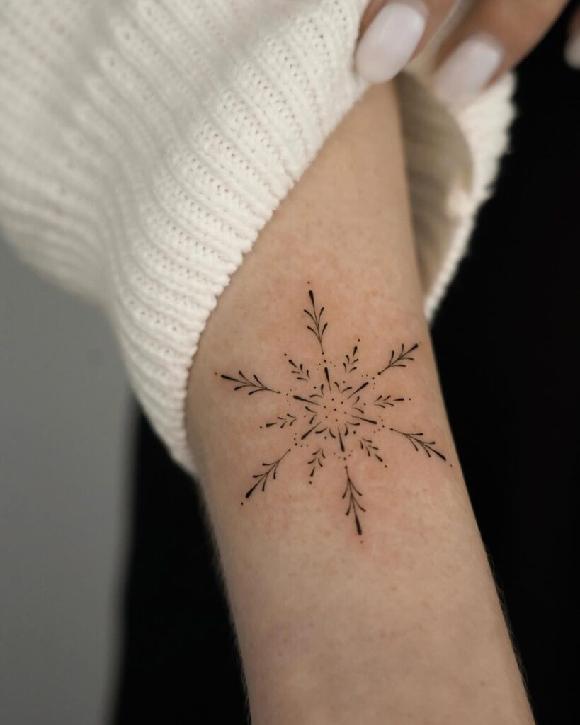 Minimalist Snowflake Tattoo