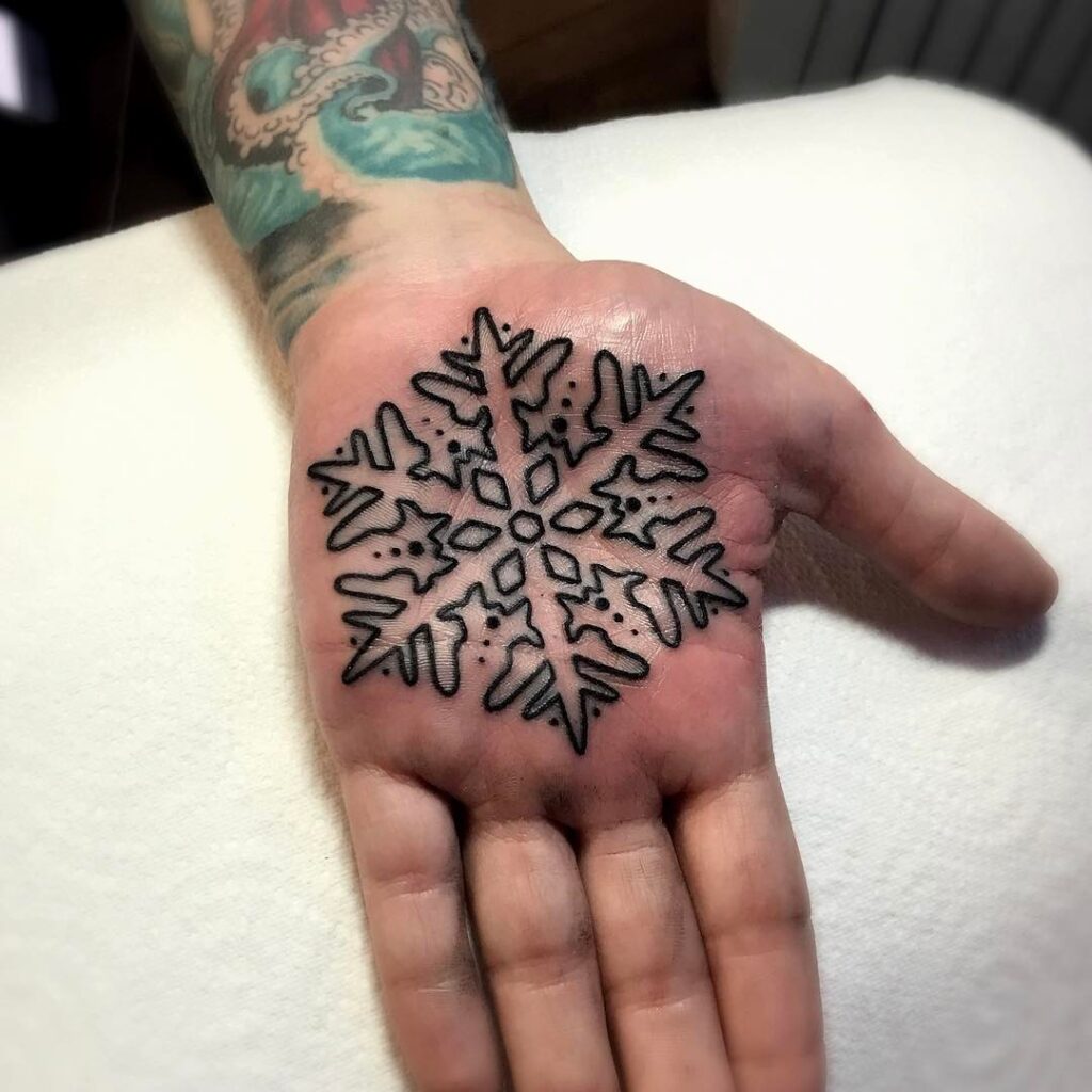Snowflake Palm Tattoo