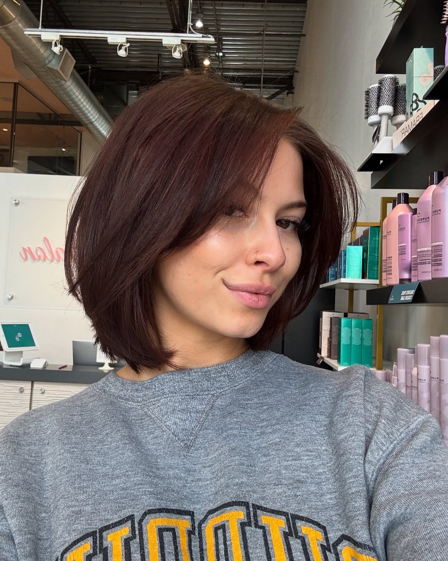 13. Deep Plum Structured Bob (Old Money Hair)
