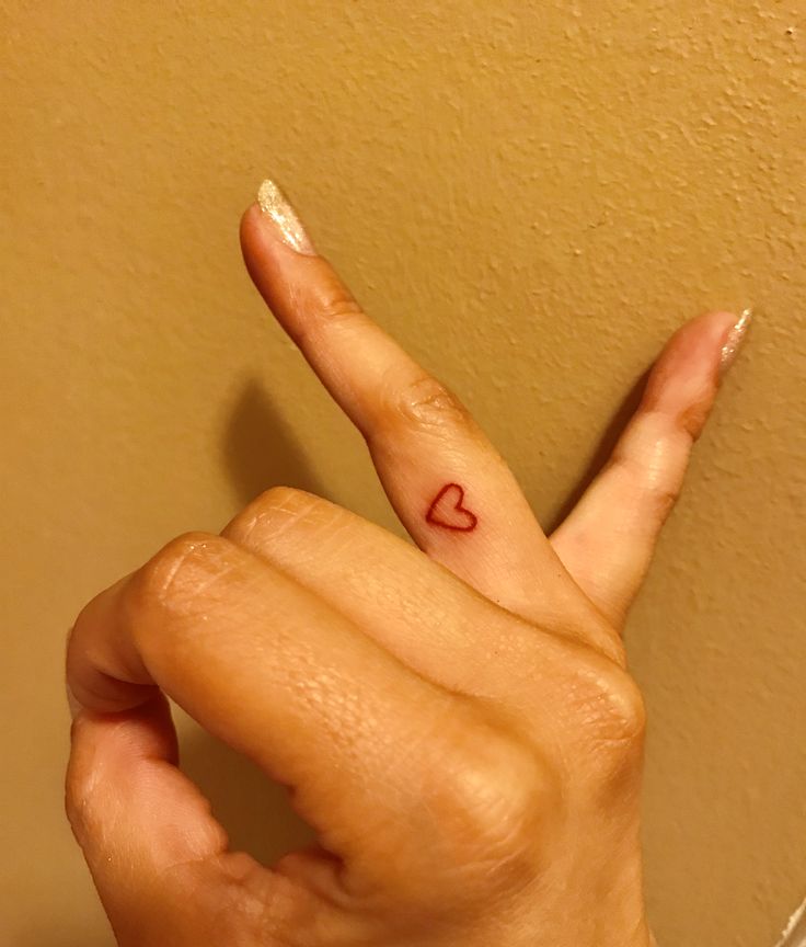 Tiny Heart Finger Tattoos