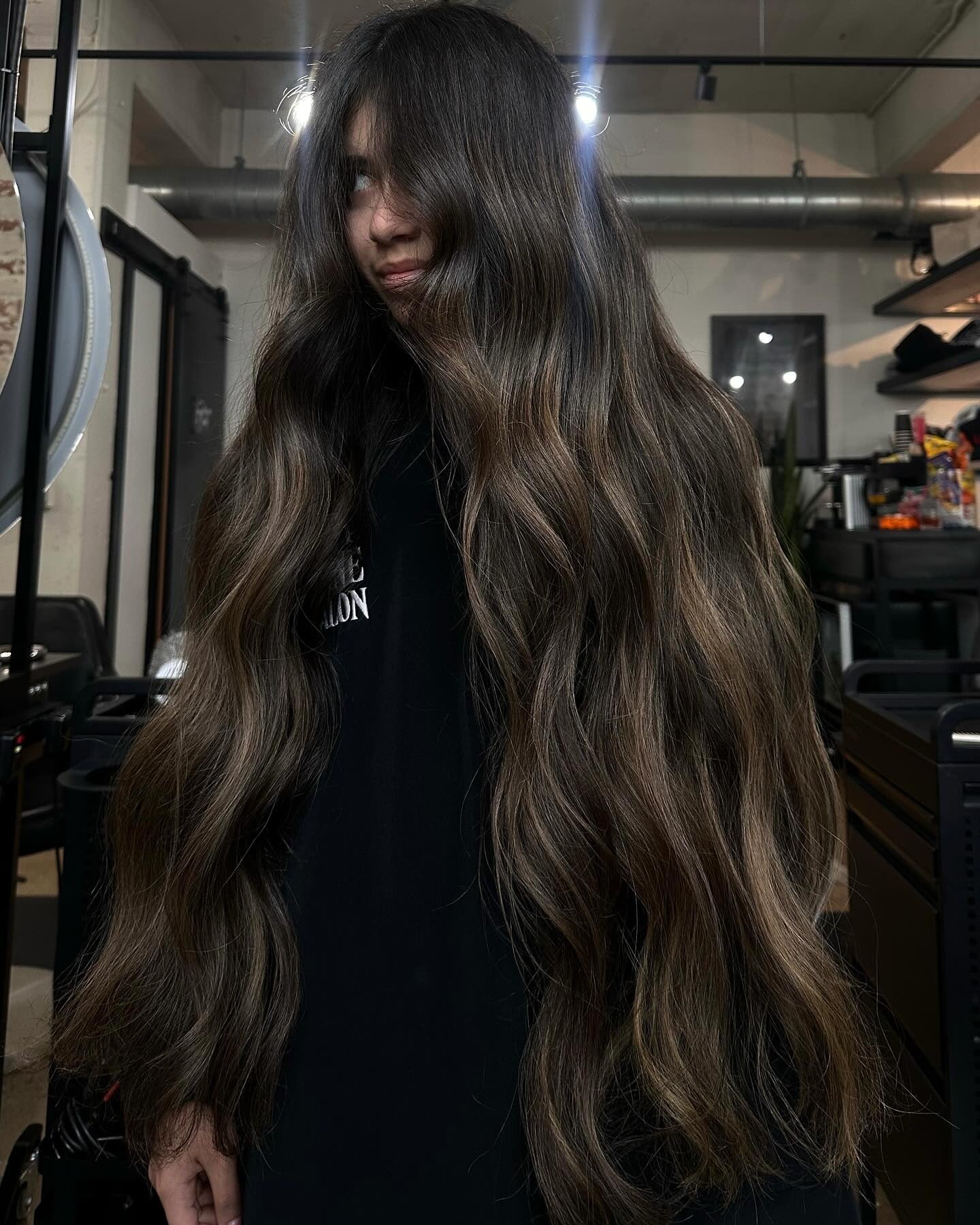 9. Long Brunette with Ashy Balayage (Brunette Hair Color)