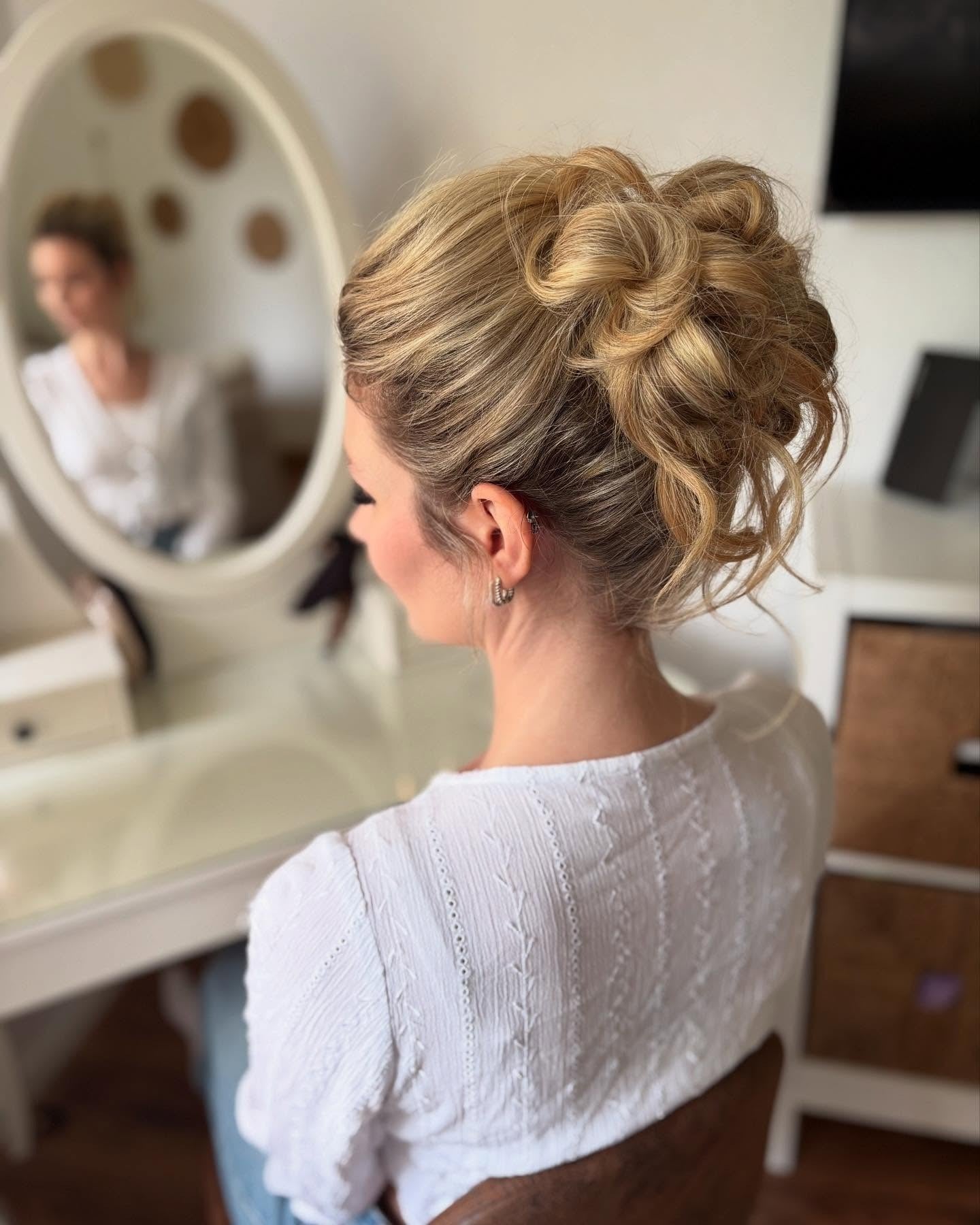 2. Soft Golden Blonde Textured Updo (Updo Hairstyles)