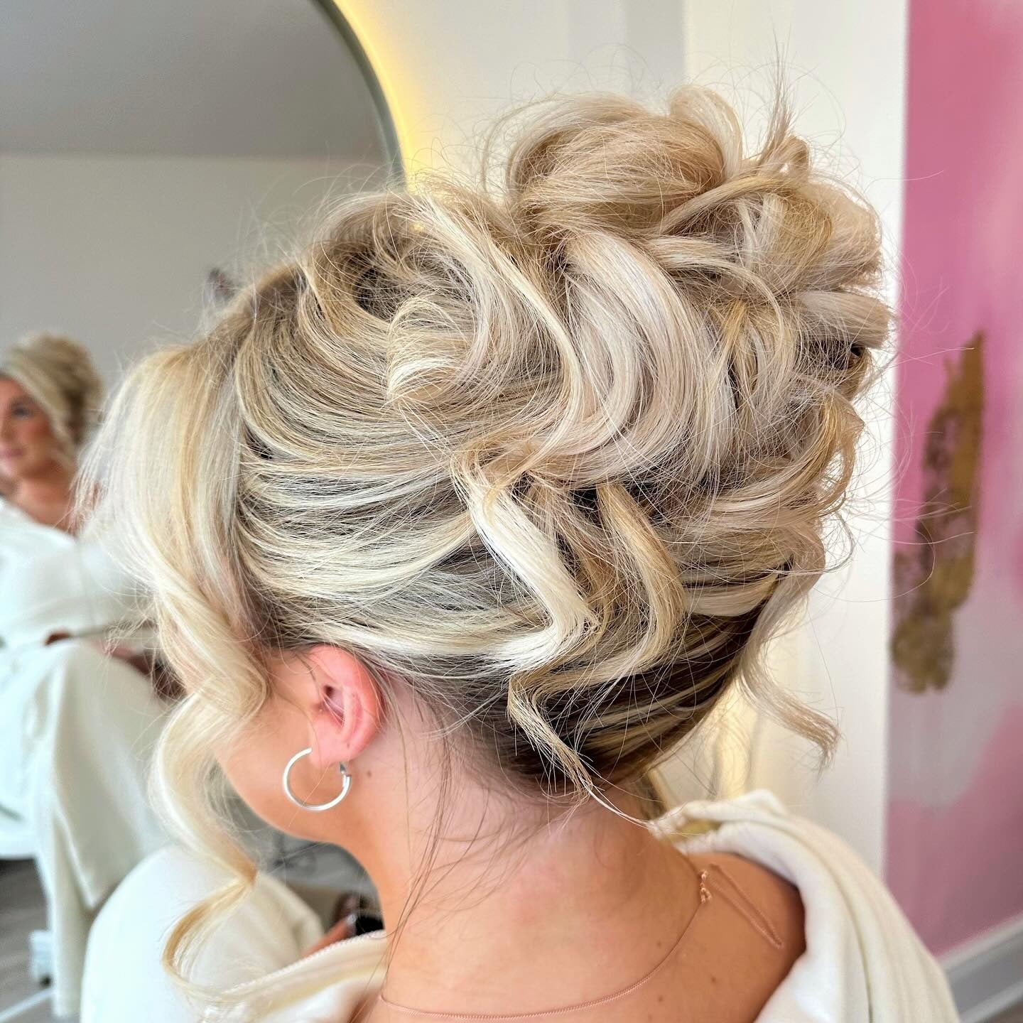 6. Tousled Platinum Blonde Curly Updo (Updo Hairstyles)