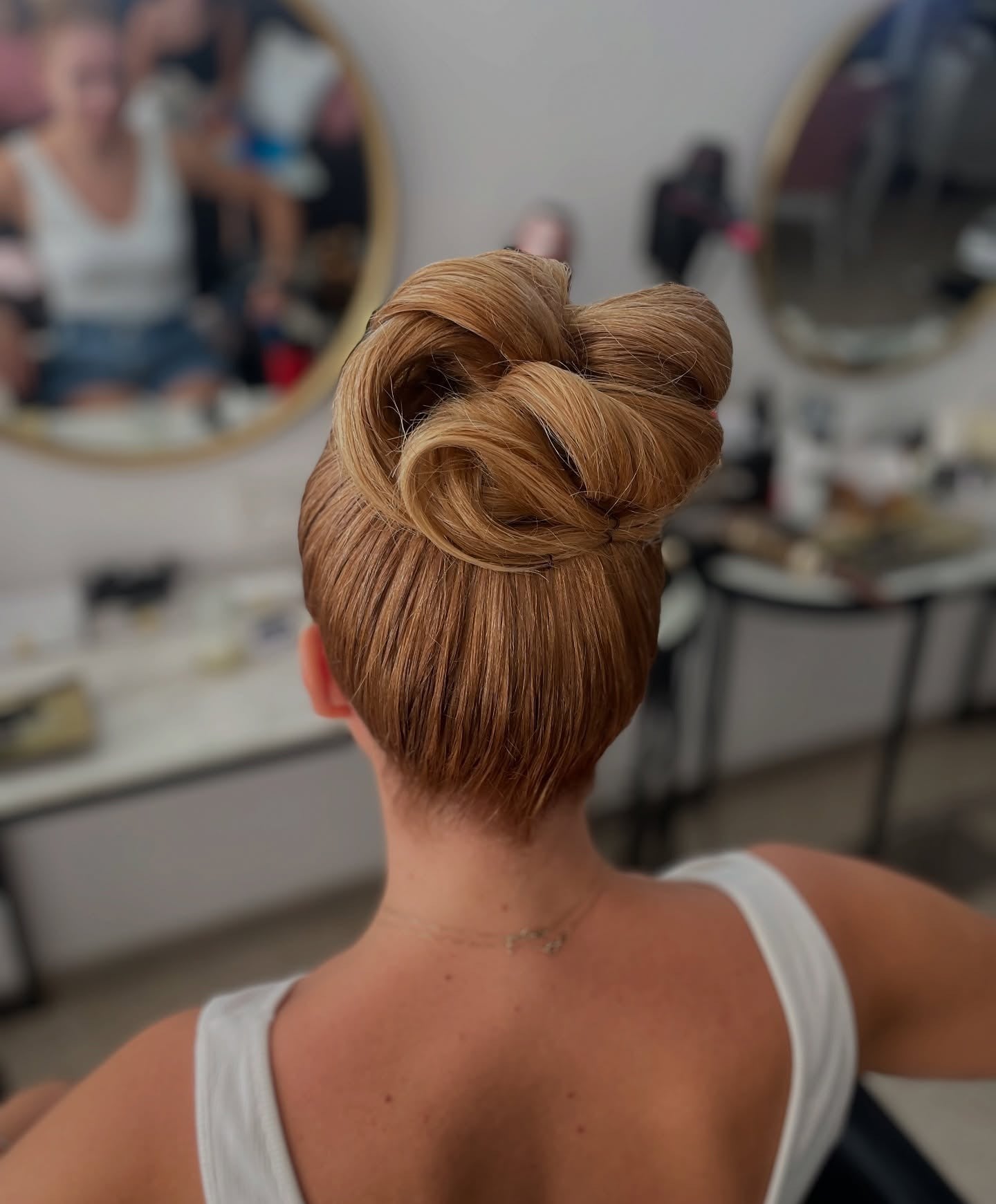 8. Golden Honey Blonde Polished Updo (Updo Hairstyles)