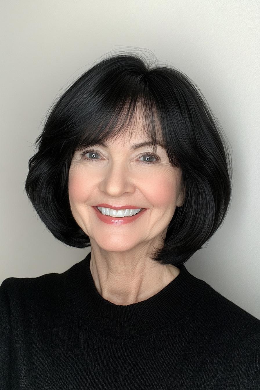 10. Soft Black Classic Pageboy (Timeless Hairstyles For Women Over 60) - Timeless Hairstyles For Women Over 60