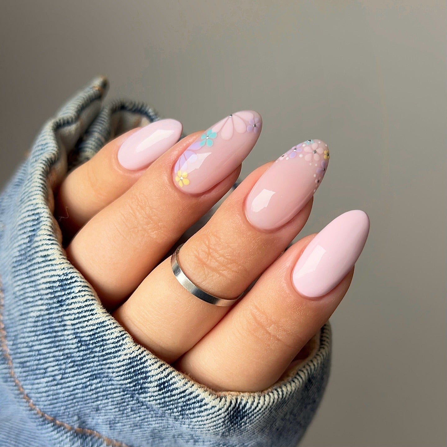 10. Pastel Petal Elegance (Floral Nail Ideas)