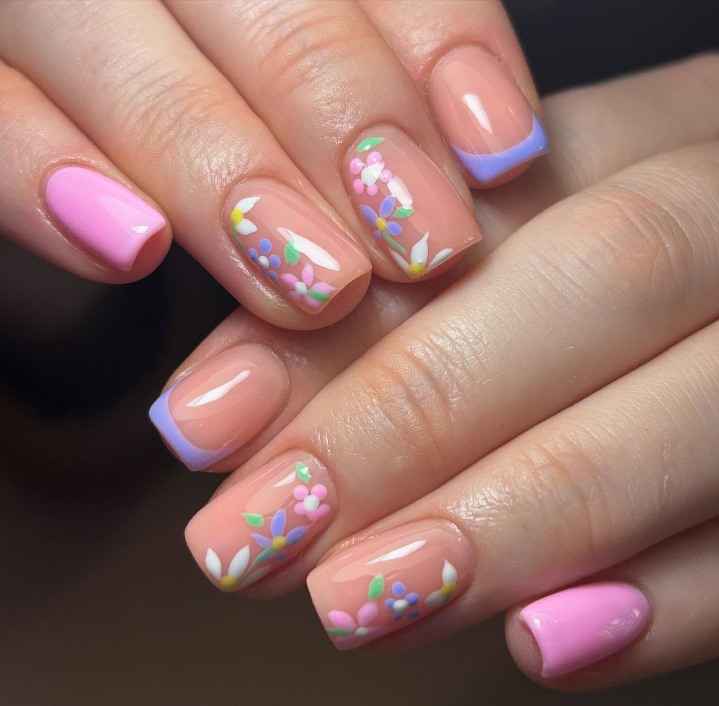 16. Pastel Bloom Mix (Floral Nail Ideas)