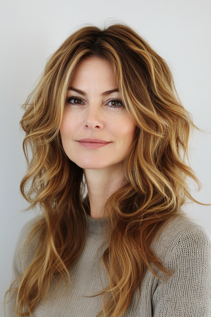 20. Fringed Layers with Natural Gray (Medium Length Hairstyles With Layers For Women Over 50) - Medium Length Hairstyles With Layers For Women Over 50