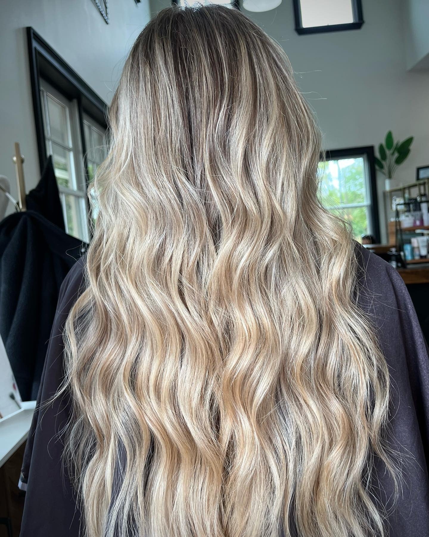 10. Dimensional Sandy Balayage with Long Waves (Sandy Hair Color)