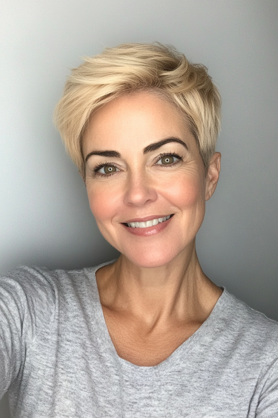 2. Golden Blonde Tapered Crop (Fun Short Haircuts For Women Over 50) - Fun Short Haircuts For Women Over 50