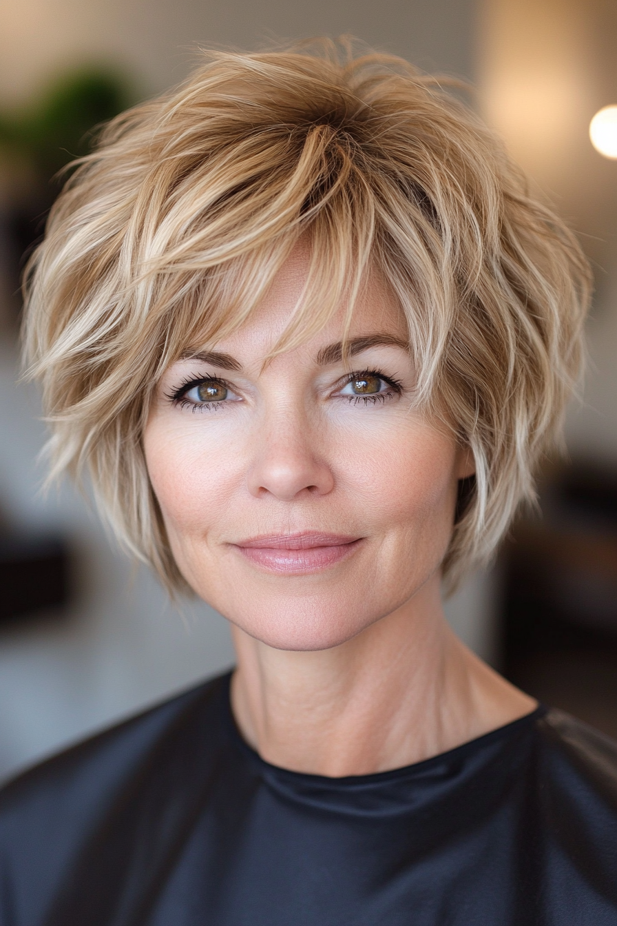 6. Honey Blonde Textured Crop (Fun Short Haircuts For Women Over 50) - Fun Short Haircuts For Women Over 50