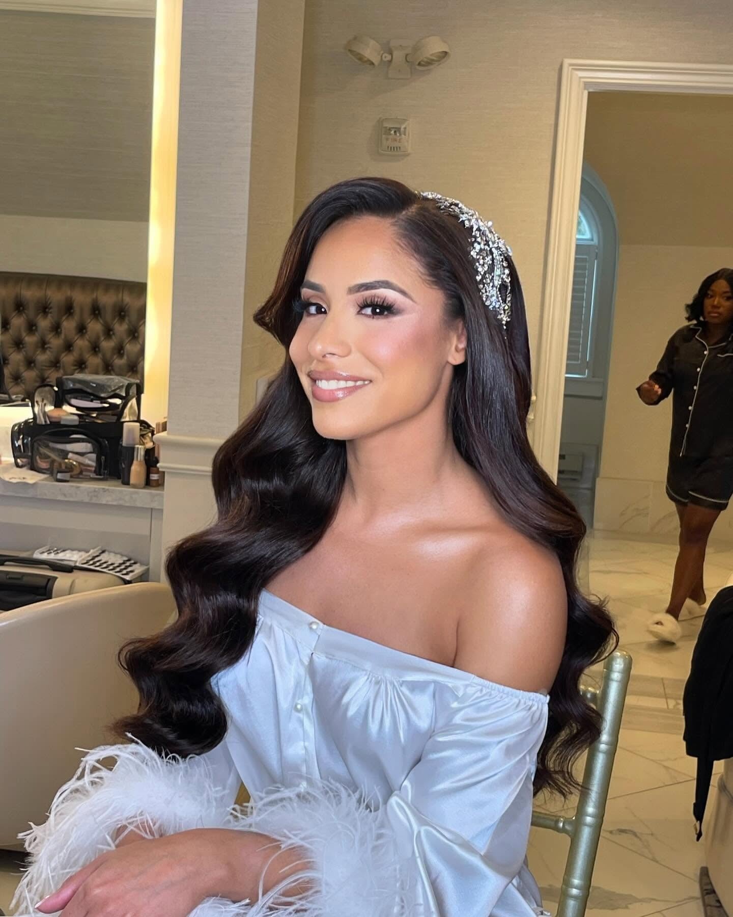 15. Hollywood Waves in Espresso Brown (Wedding Hairstyles)