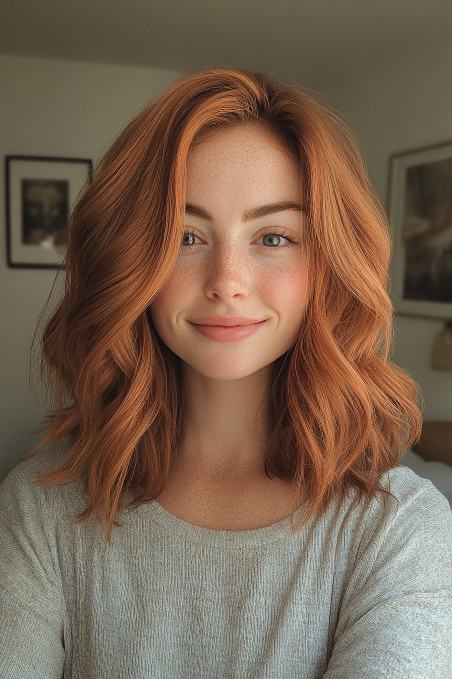 14. Shoulder-Length Layers in Natural Auburn (Boho Haircuts) - Boho Haircuts