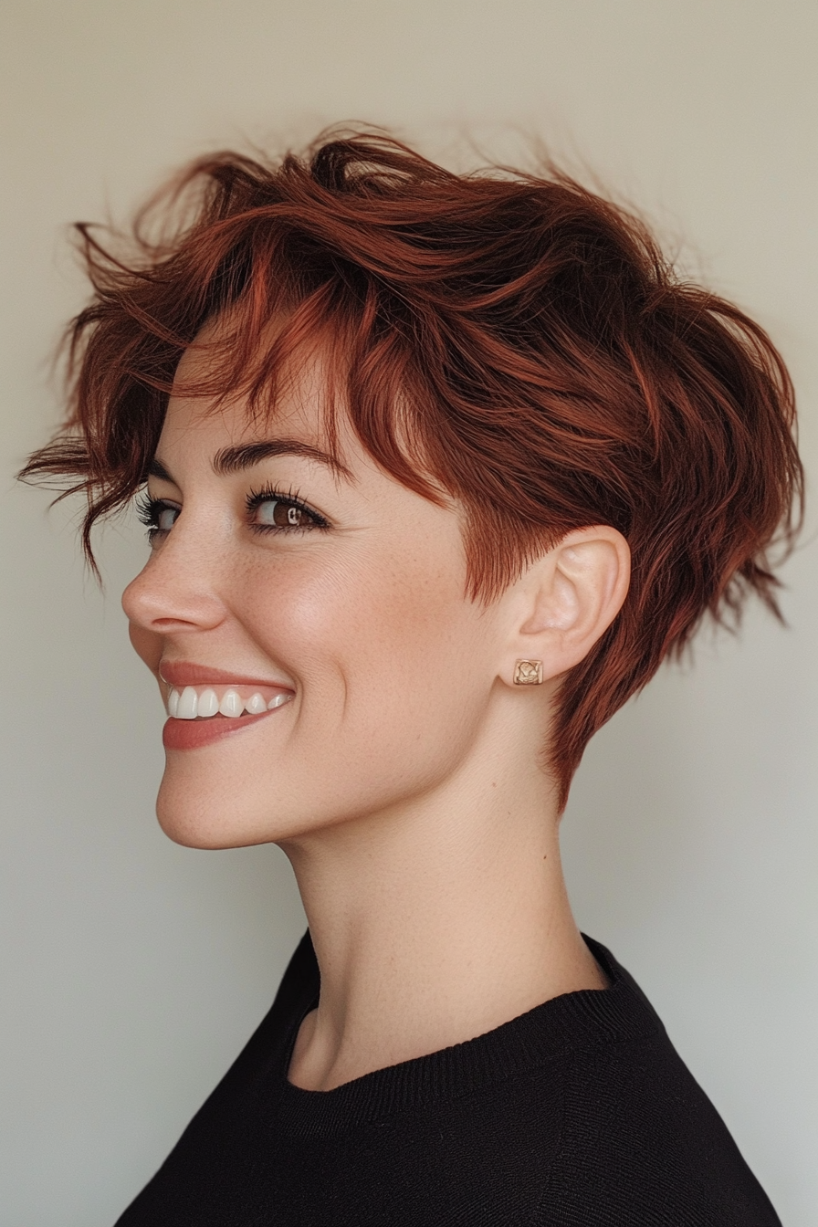 18. Boho Pixie with Soft Mahogany (Boho Haircuts) - Boho Haircuts