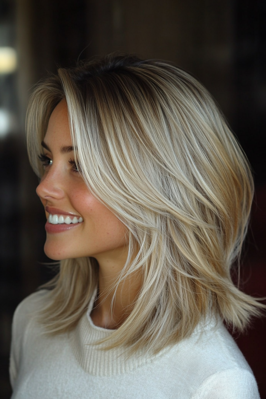 2. Layered Ash Blonde Lob (Choppy Haircuts) - Choppy Haircuts