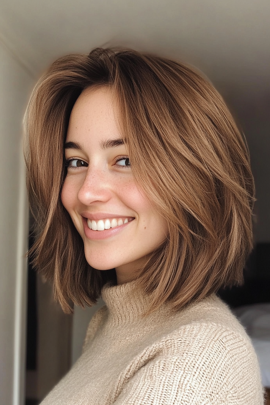 10. Medium Choppy Cut with Subtle Layers in Light Brown (Choppy Haircuts) - Choppy Haircuts