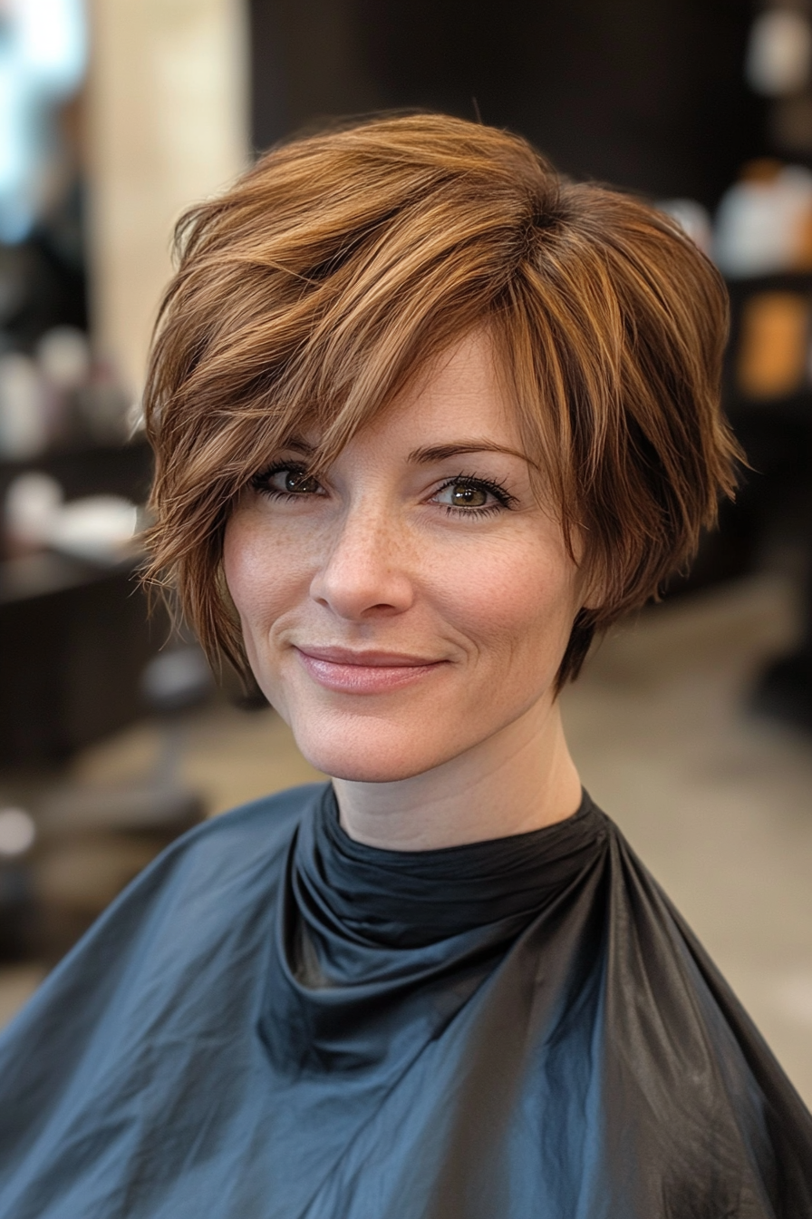19. Choppy Pixie Bob in Warm Chestnut (Choppy Haircuts) - Choppy Haircuts