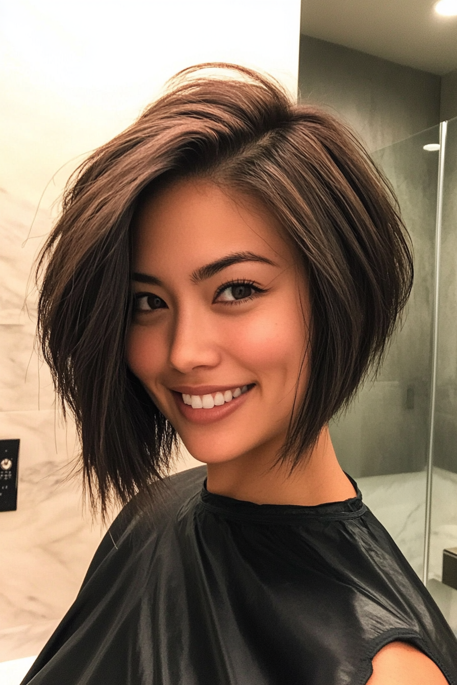 21. Choppy Bob with Undercut in Dark Mocha (Choppy Haircuts) - Choppy Haircuts