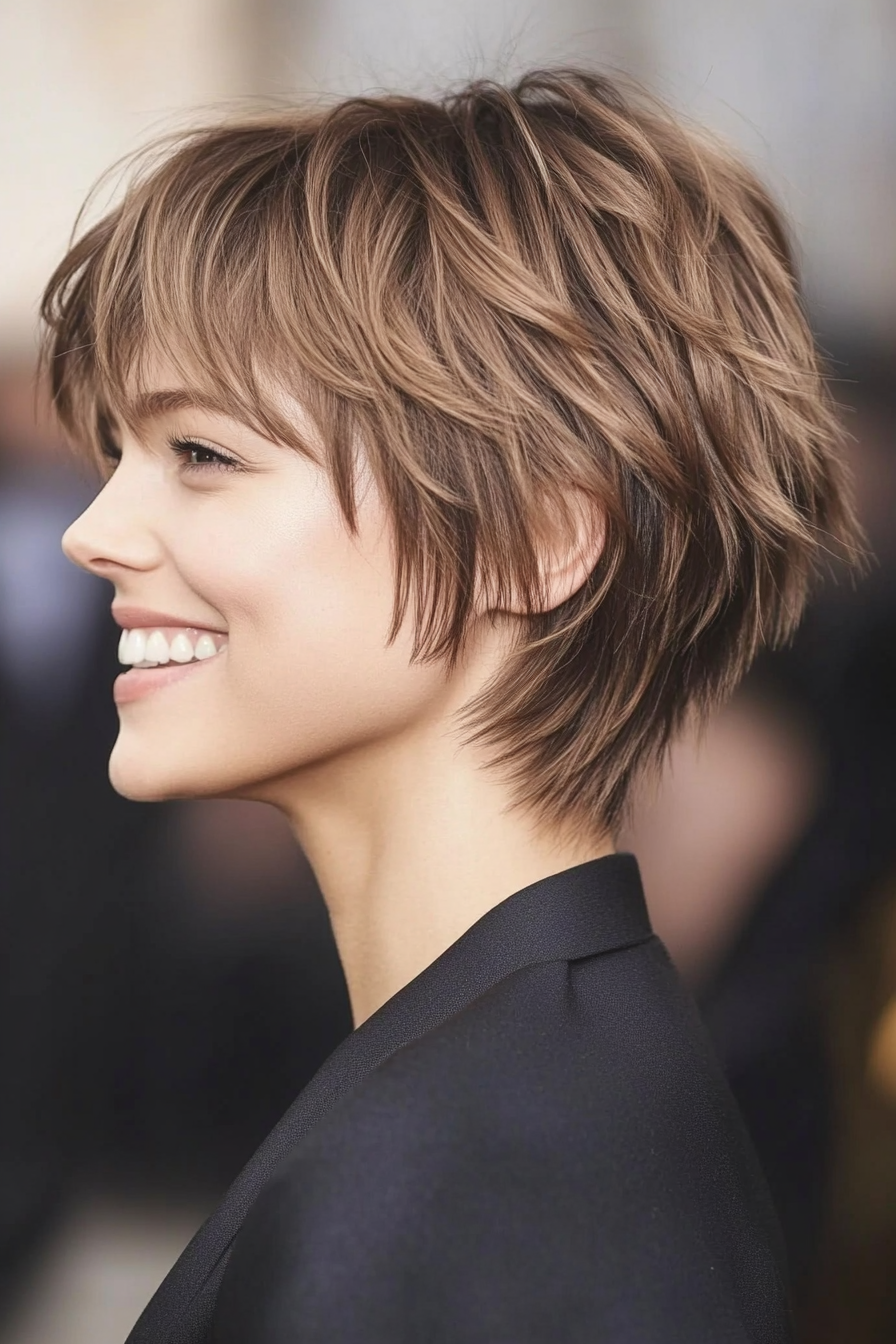 23. Short Choppy Shag with Fringe in Light Ash Brown (Choppy Haircuts) - Choppy Haircuts