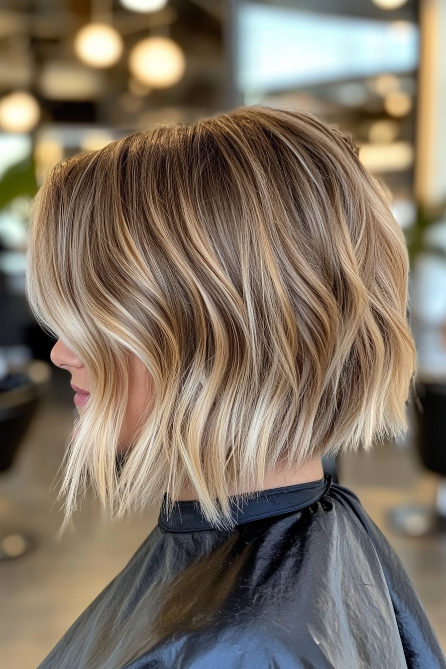 24. Choppy Layered Bob with Highlights in Dark Blonde (Choppy Haircuts) - Choppy Haircuts