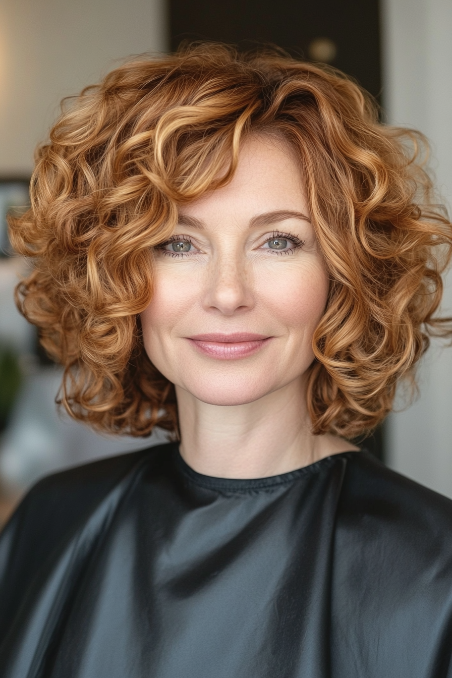 20. Light Golden Brown Spiral Curls (Curly Haircuts For Women Over 50) - Curly Haircuts For Women Over 50
