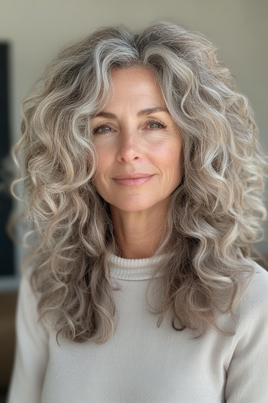 23. Sandy Blonde Tousled Curls (Curly Haircuts For Women Over 50) - Curly Haircuts For Women Over 50