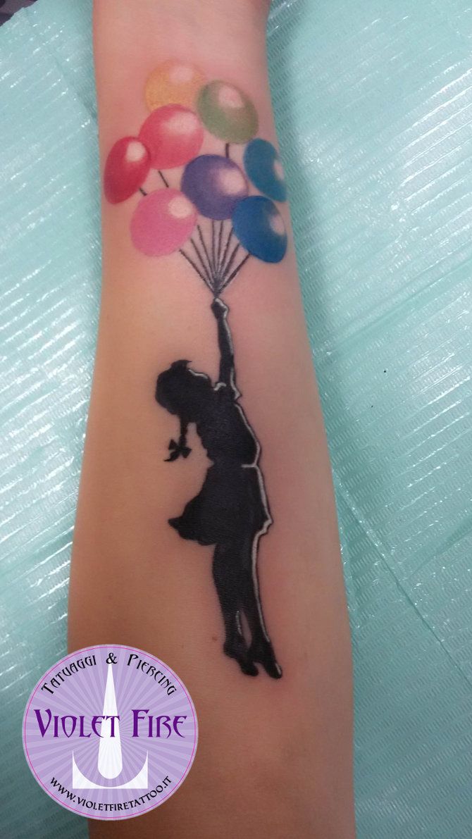 Banksy tattoo - flying balloons girl - Adam Raia by Violet-Fire ...