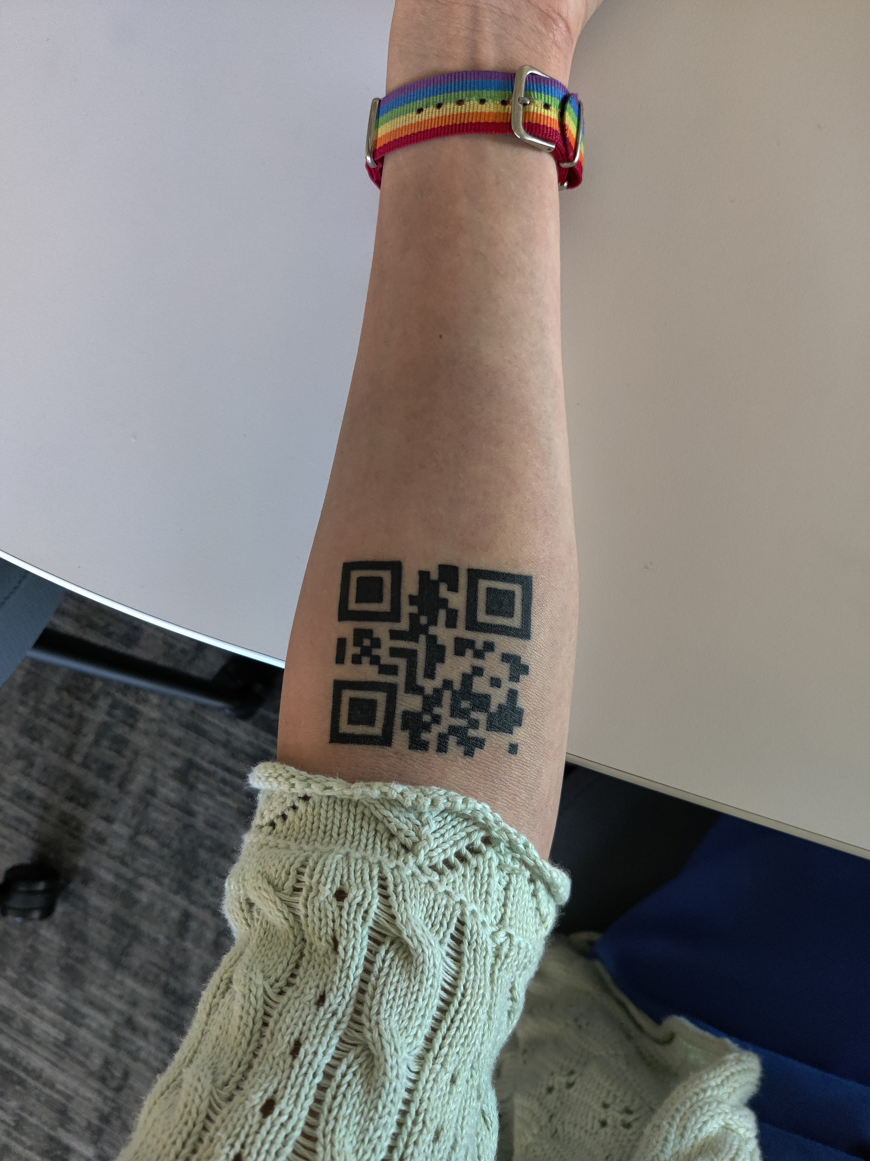 I now have a QR code tattoo!