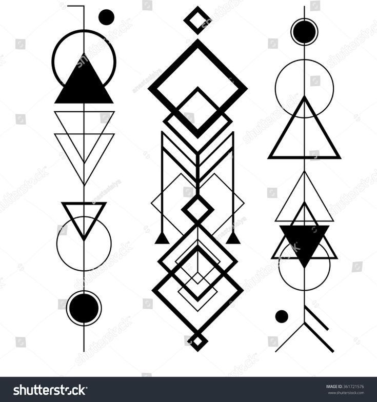 Abstract Mystic Sign Geometric Shapes Triangles Stock Vector ...