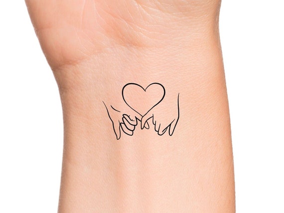 Pinky Promise Heart Temporary Tattoo - Etsy Israel