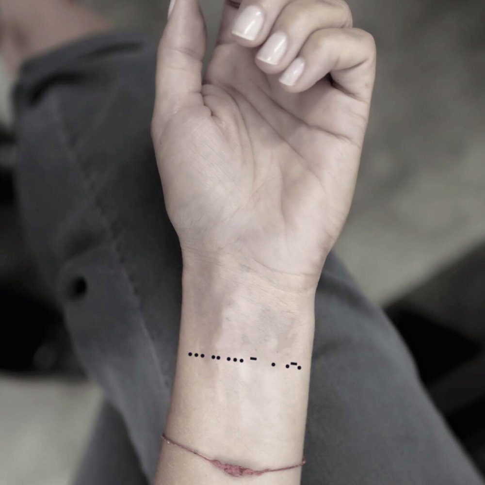 Sister Morse Code Temporary Fake Tattoo Sticker (Set of 2)