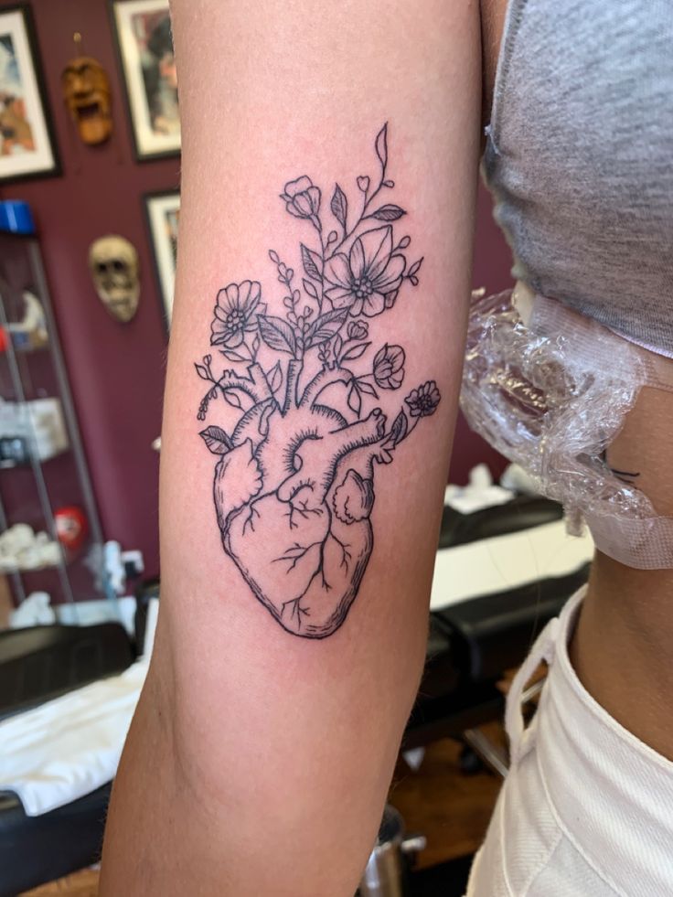 Floral anatomical heart