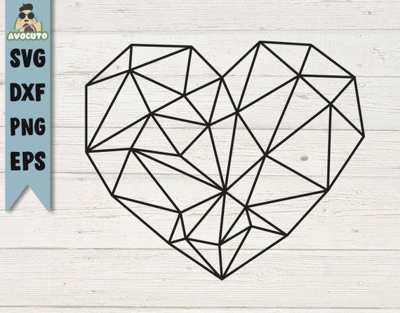 geometric heart svg / linear heart / minimalist heart tattoo / heart design / heart silhoutte / love svg / heart tattoo / heart printable