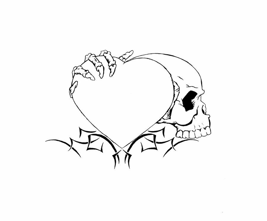 Heart skull Tattoo unfinished by Nomad55 on DeviantArt