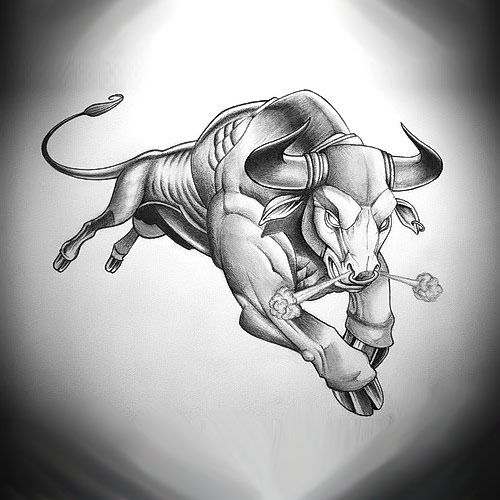 Raging Bull Tattoo Design