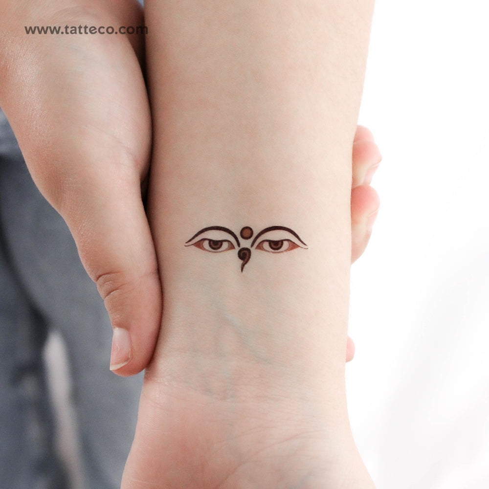 Compassionate Eyes Of Buddha Temporary Tattoo - Set of 3
