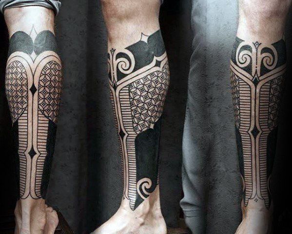 50 Geometric Leg Tattoos for Men [2024 Inspiration Guide]